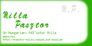 milla pasztor business card